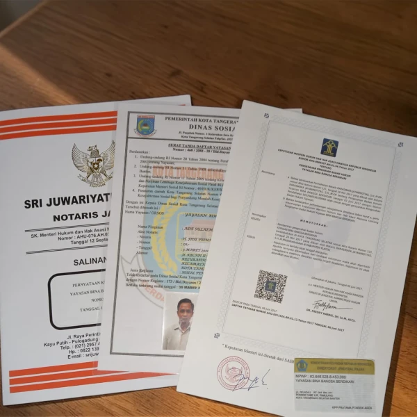 dokumen resmi Yayasan Bina Bangsa Berdikari AHU Kabupaten Tangerang